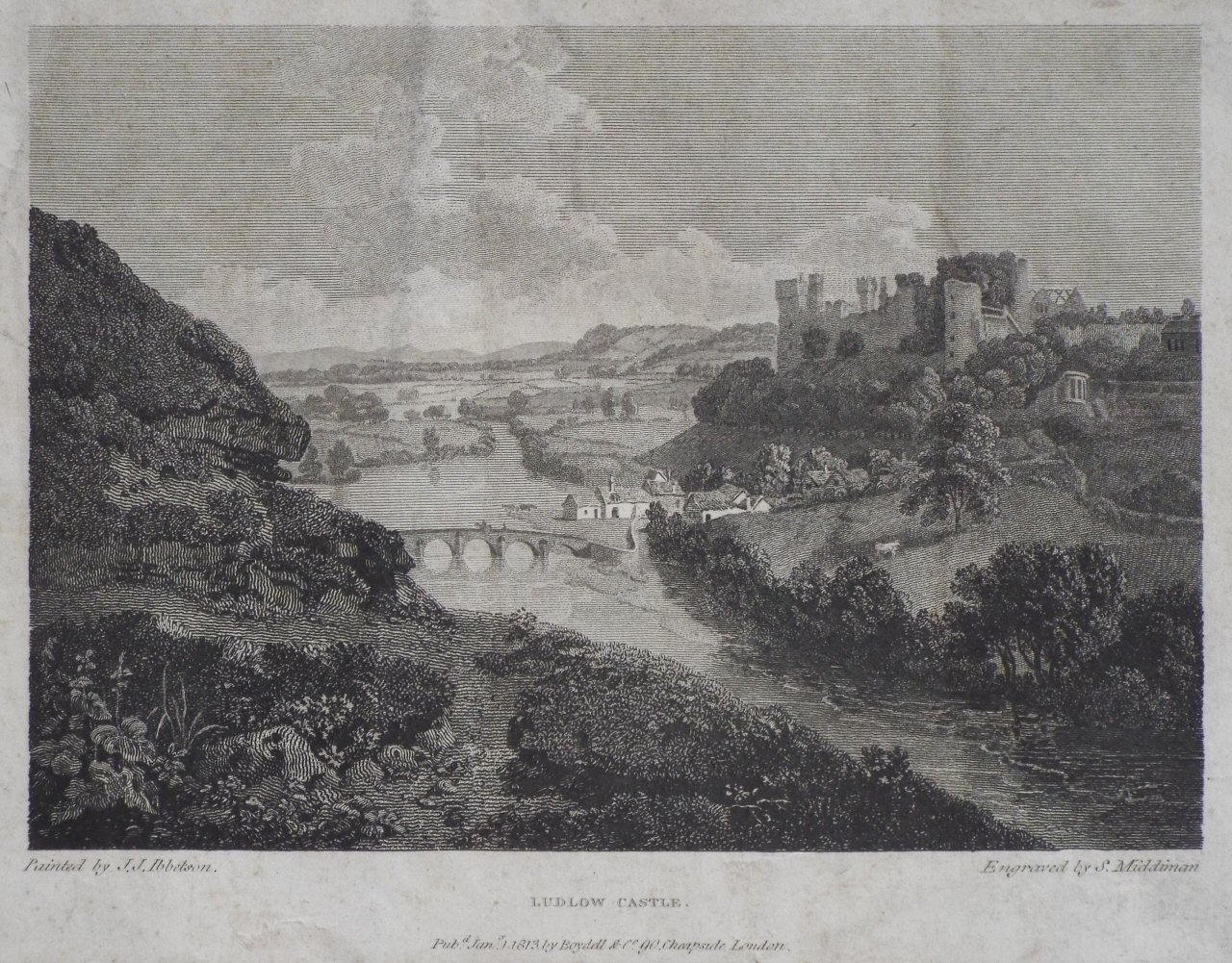 Print - Ludlow Castle. - Middiman